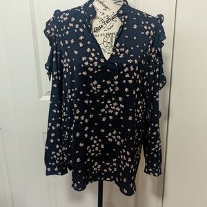 Ann Taylor cold shoulder long sleeve blouse